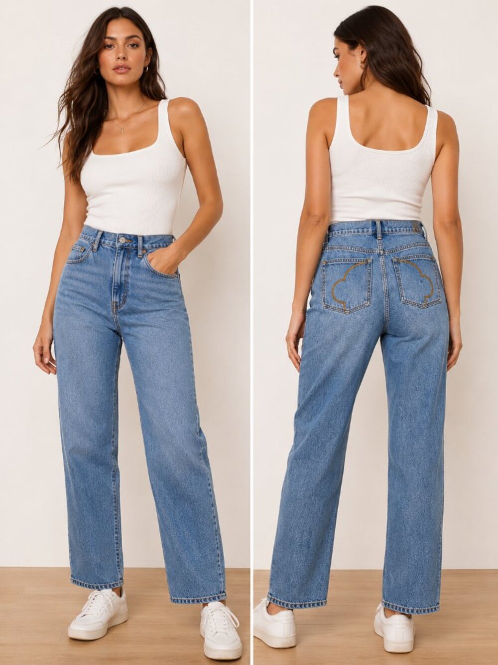 Tory Burch Women’s High Rise Straight Leg Jeans Light Wash Size 27